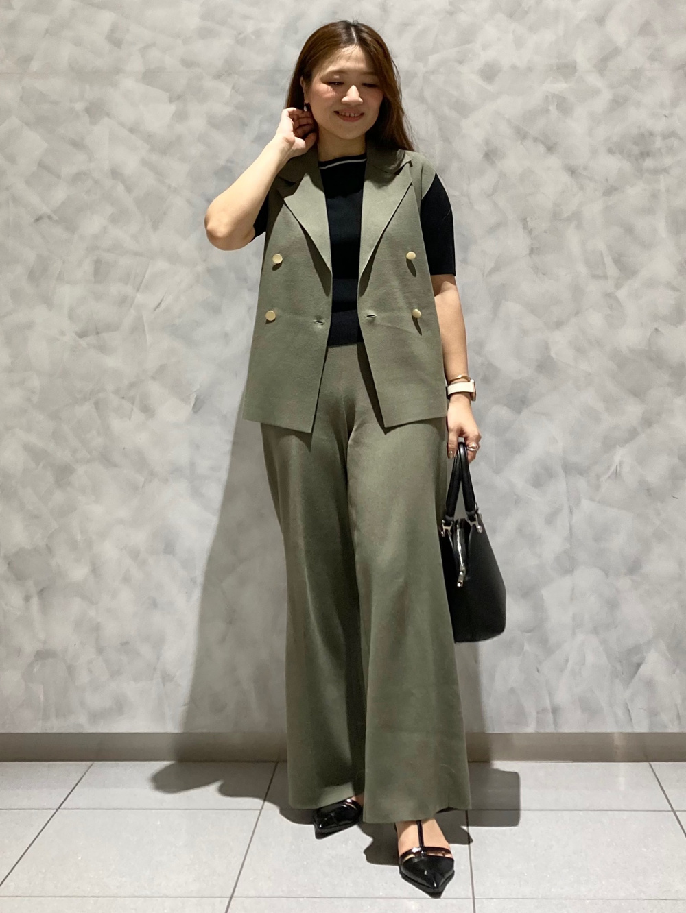 レーヨンブレンドテーラードニットベスト、レーヨンブレンド