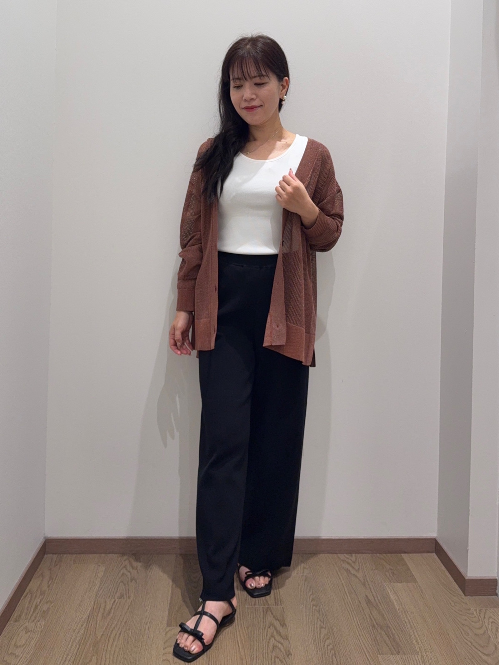 PLST シアーカーディガン➕シアーティアードセーター PLST シアー