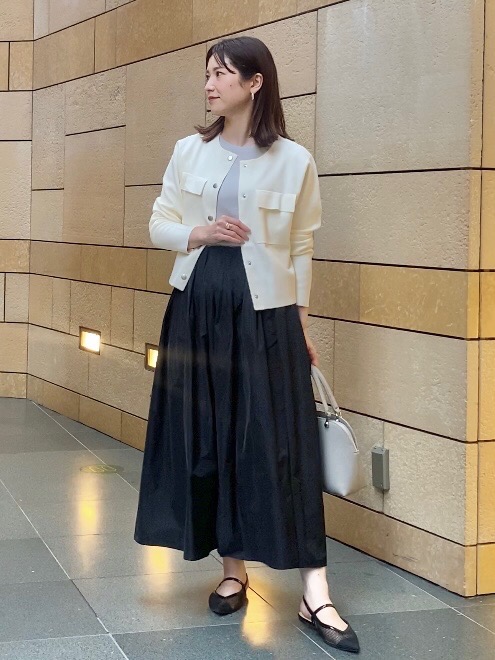 PLST プラステ リネンブレンドダブルジャケット＆ワイドパンツ ネイビーL リネンブレンドダブルジャケット、ワイドパンツ（リネンブレンド