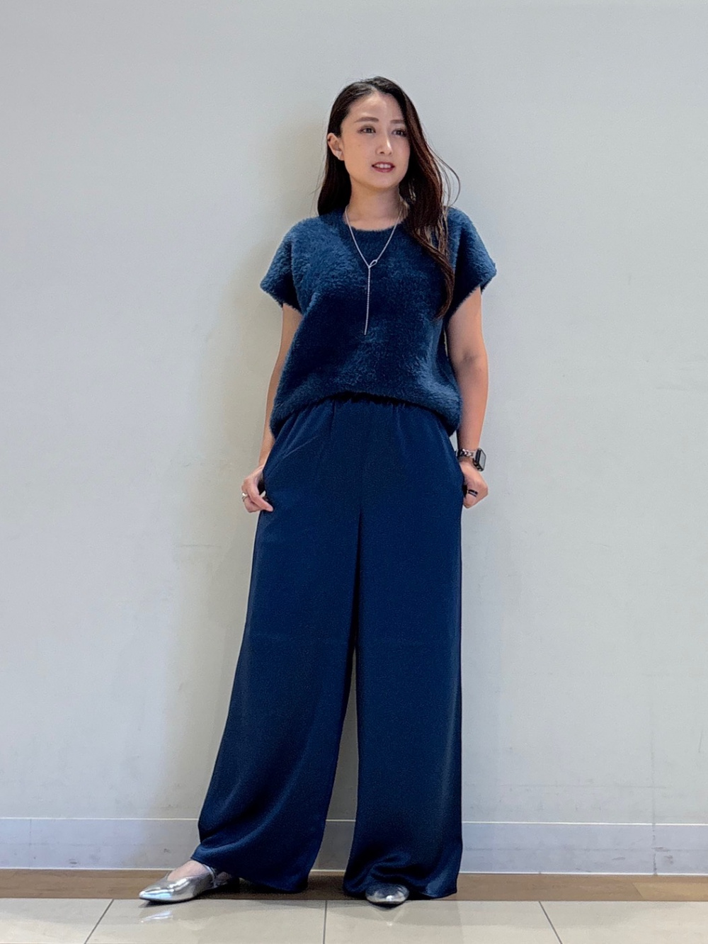 リネンブレンドダブルジャケット、ワイドパンツ（リネンブレンド