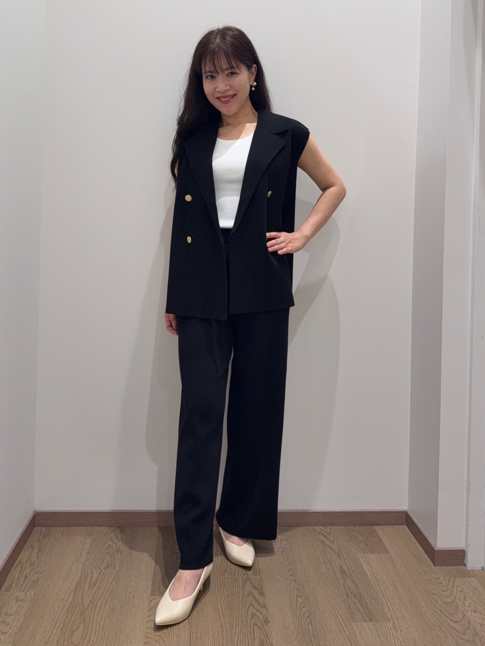 プラスレーヨンブレンド テーラード ニットベスト S PLST(プラステ)公式 | レーヨンブレンドテーラードニットベスト