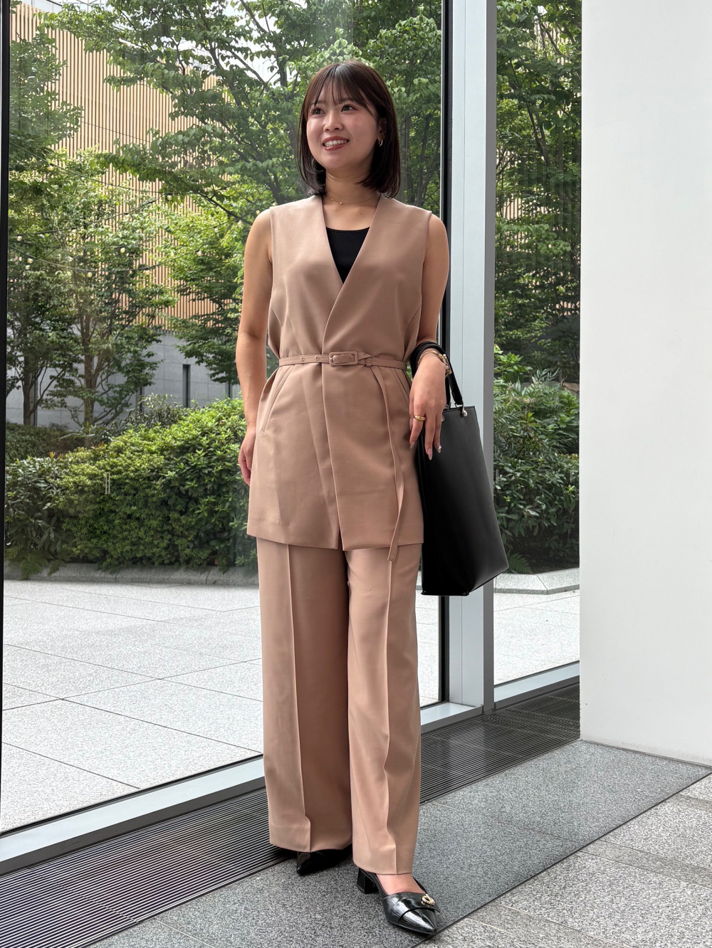 ストレッチツイルベルテッドジレ、ストレッチツイル2タックワイドフル