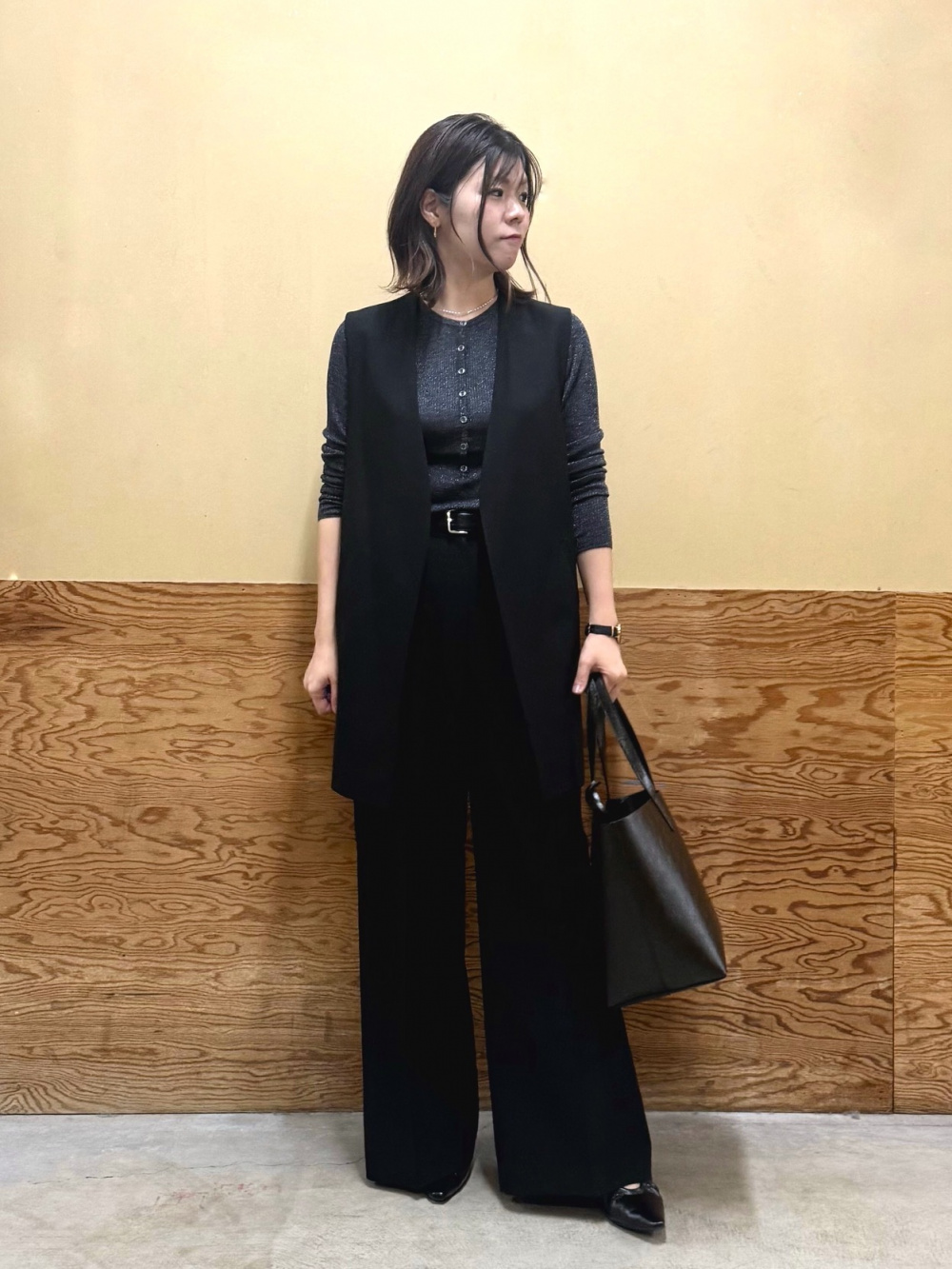 ストレッチツイルベルテッドジレ、ストレッチツイル2タックワイドフル