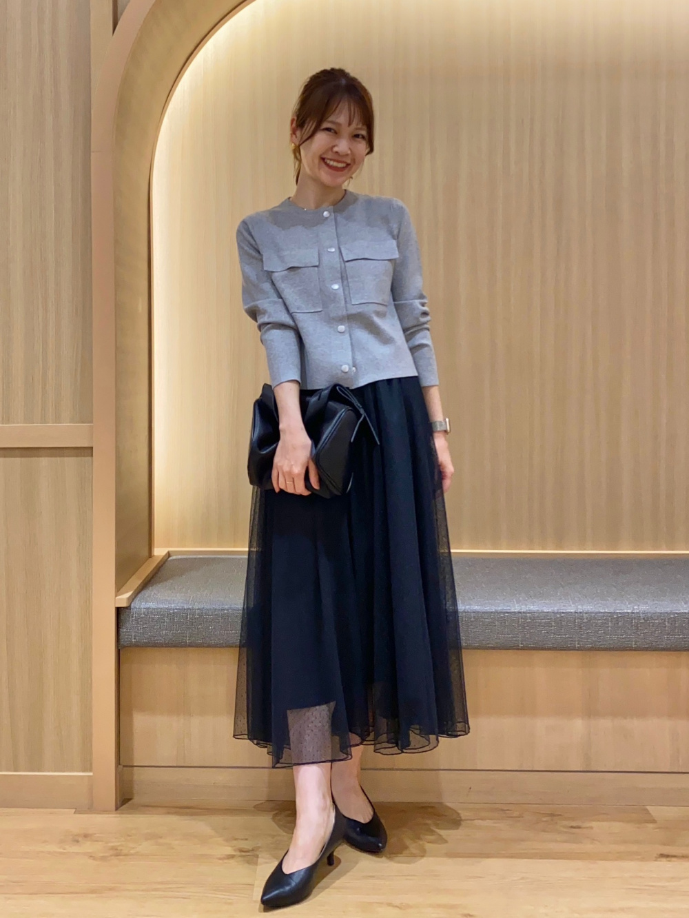 2024年モデル ウールモッサノーカラーハーフコート、トリアセブレンド