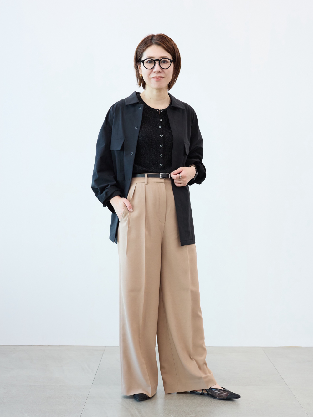 リラクシーショートトレンチコート、ポインテッドトゥスリング