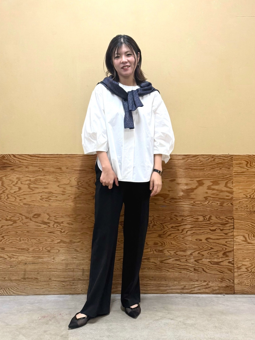 リネンブレンドダブルジャケット、ワイドパンツ（リネンブレンド