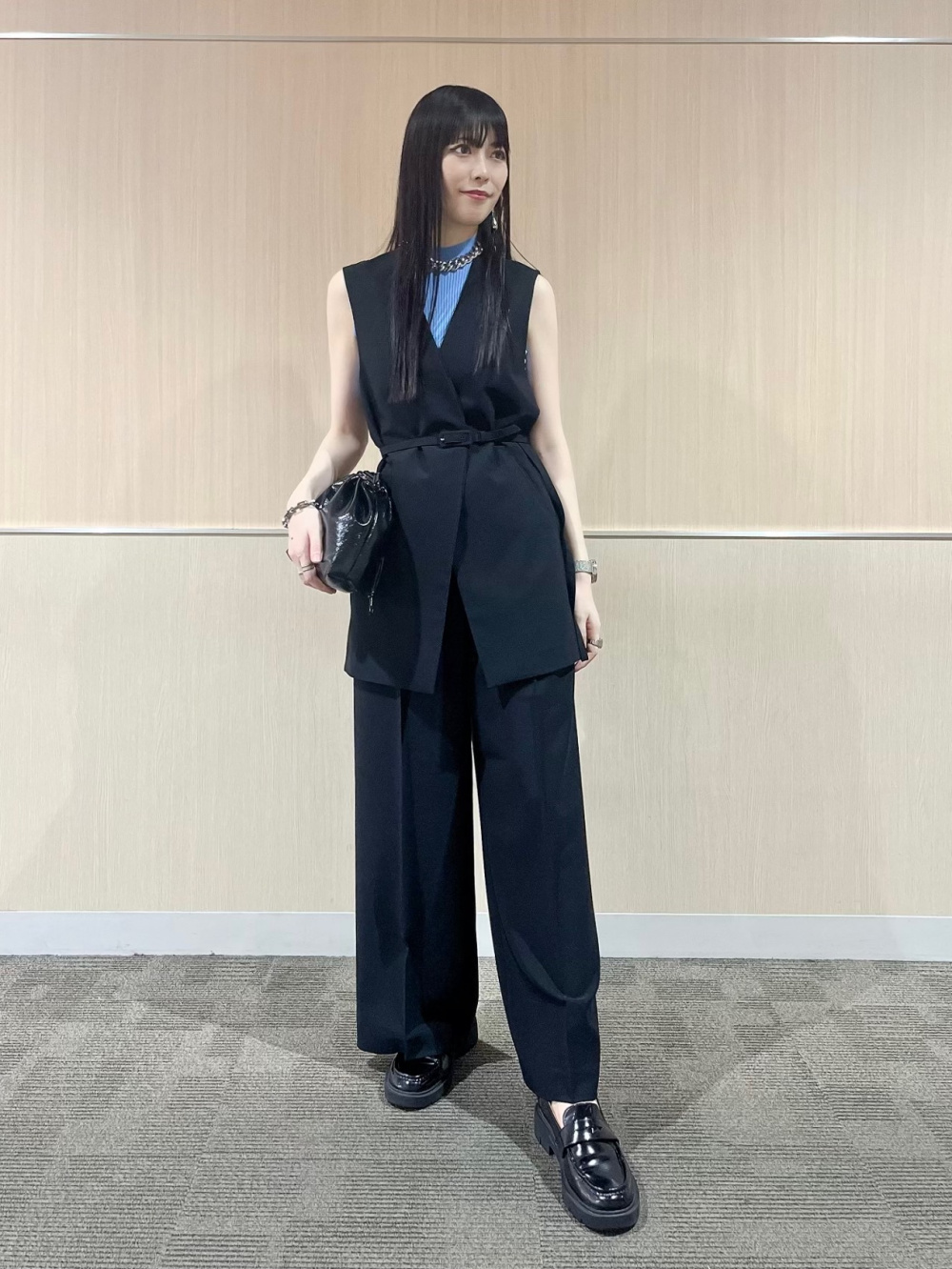 レーヨンブレンドテーラードニットベスト、レーヨンブレンド