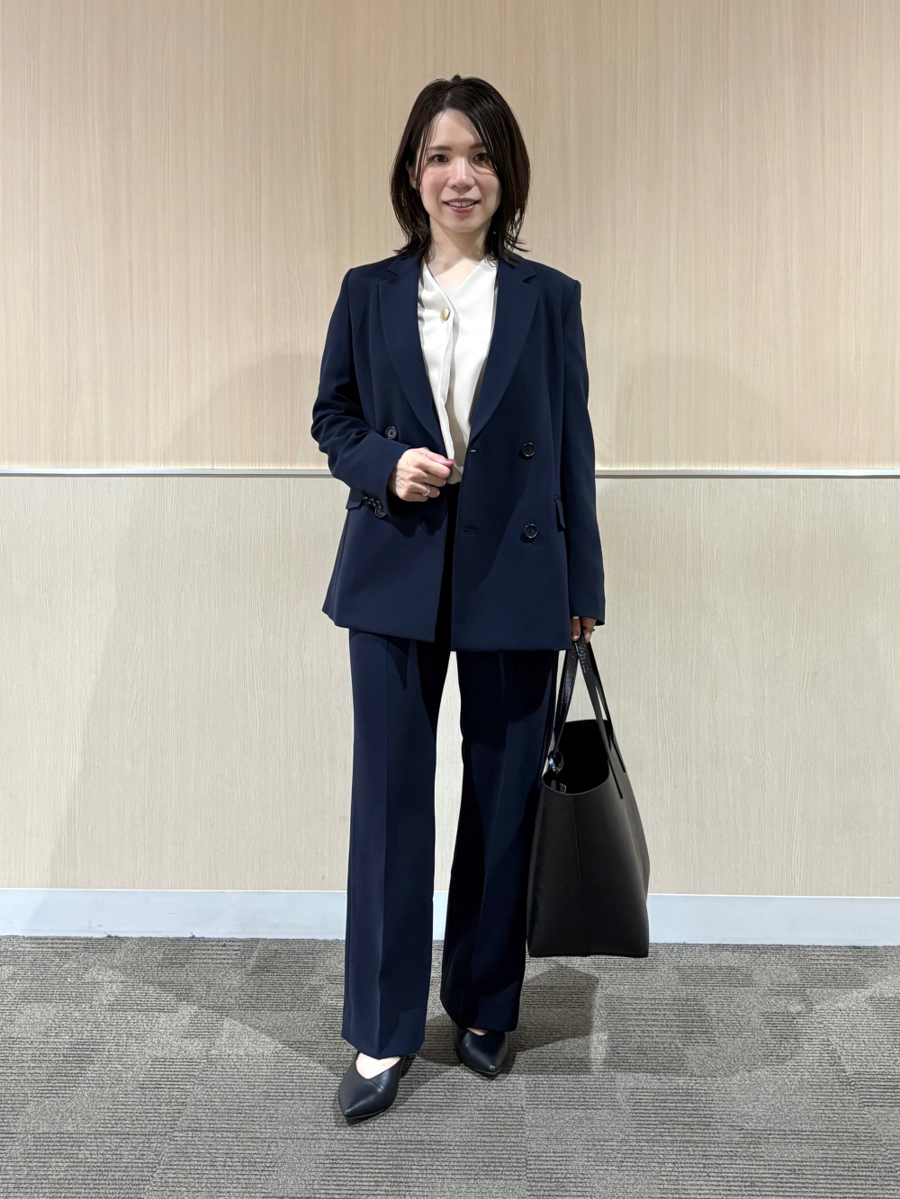 トリアセブレンドダブルジャケット、ワイドパンツ（リネンブレンド