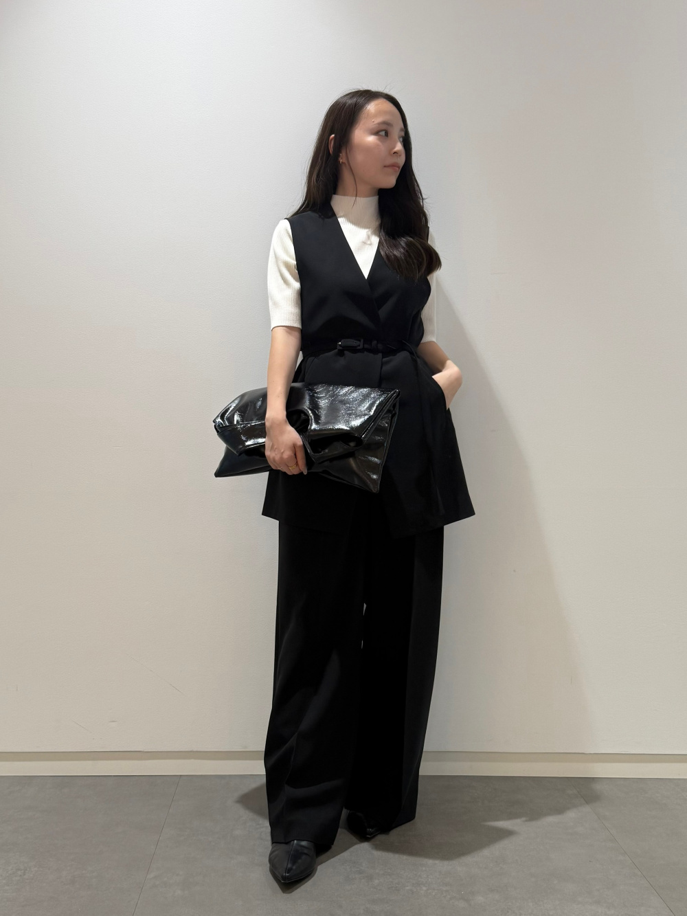 PLST ストレッチツイルベルテッドジレ　M PLST(プラステ)公式 | ストレッチツイルベルテッドジレ