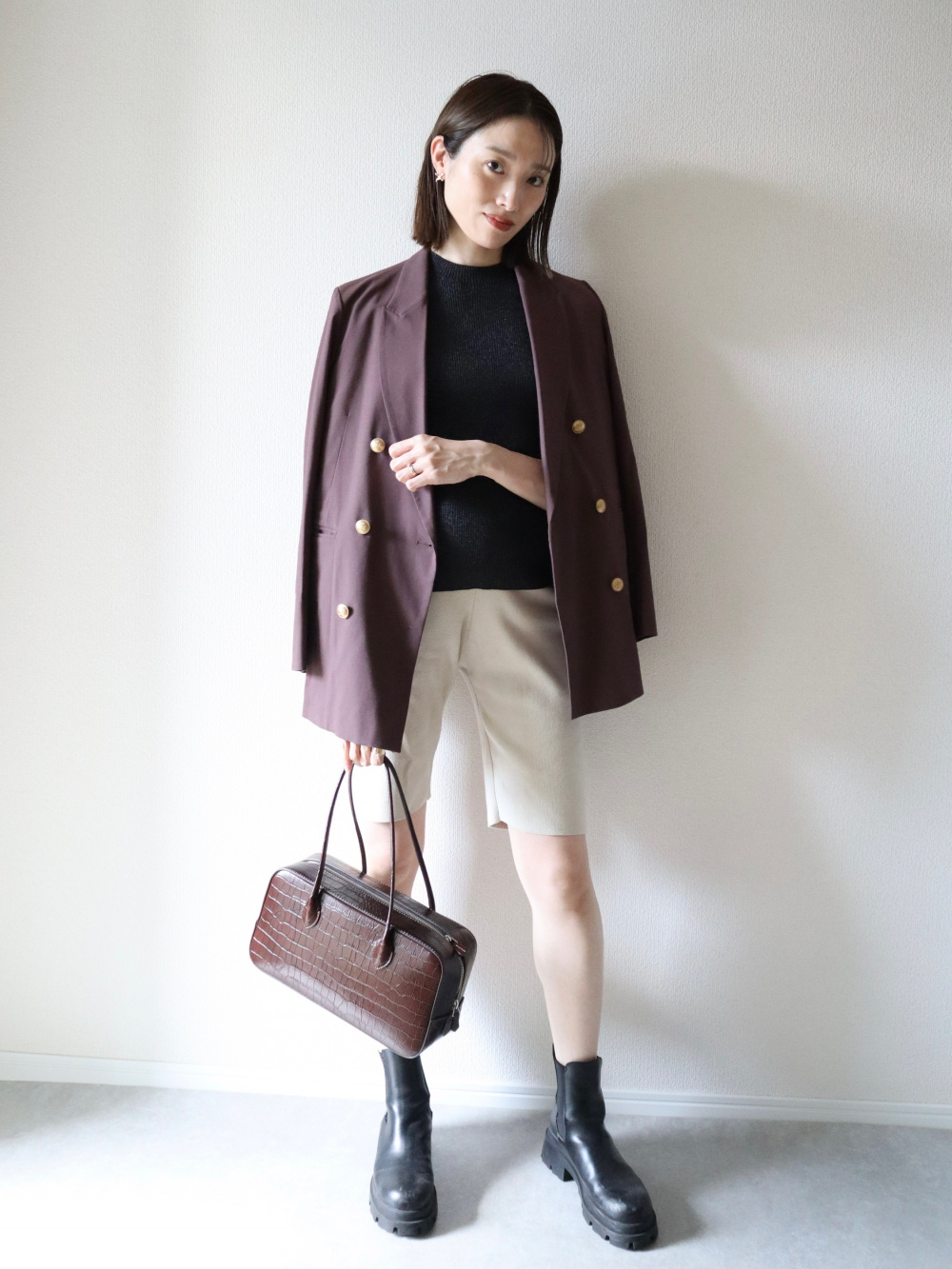 リネンブレンドダブルジャケット、コットンテンジクロゴTシャツ（半袖