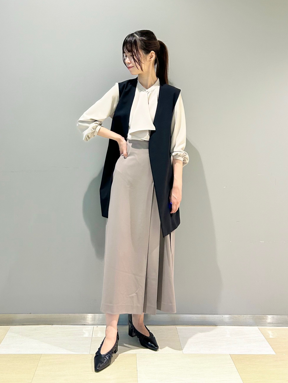 PLST ストレッチツイルベルテッドジレ　M PLST(プラステ)公式 | ストレッチツイルベルテッドジレ