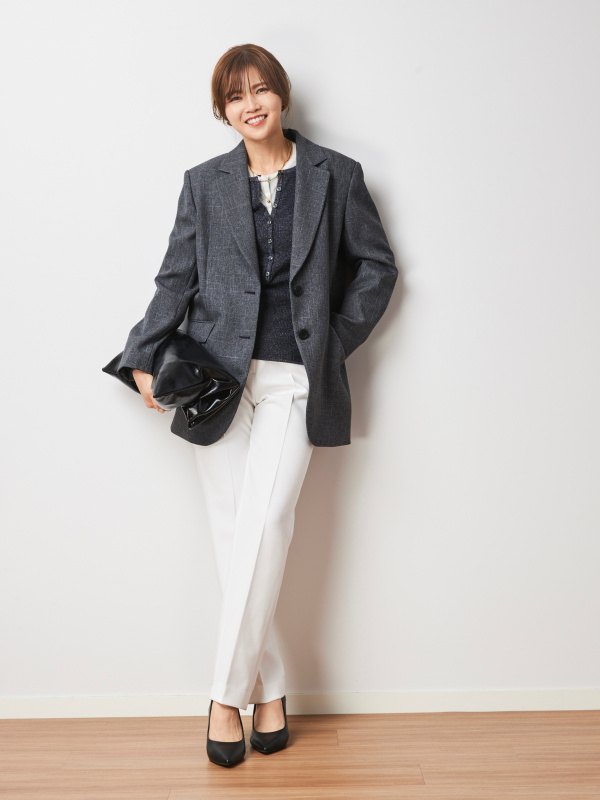 極美　PLST　2025　ハイストレッチトリコットカラーレスダブルジャケット　L PLST(プラステ)公式 | 2025年春モデル ハイストレッチトリコット