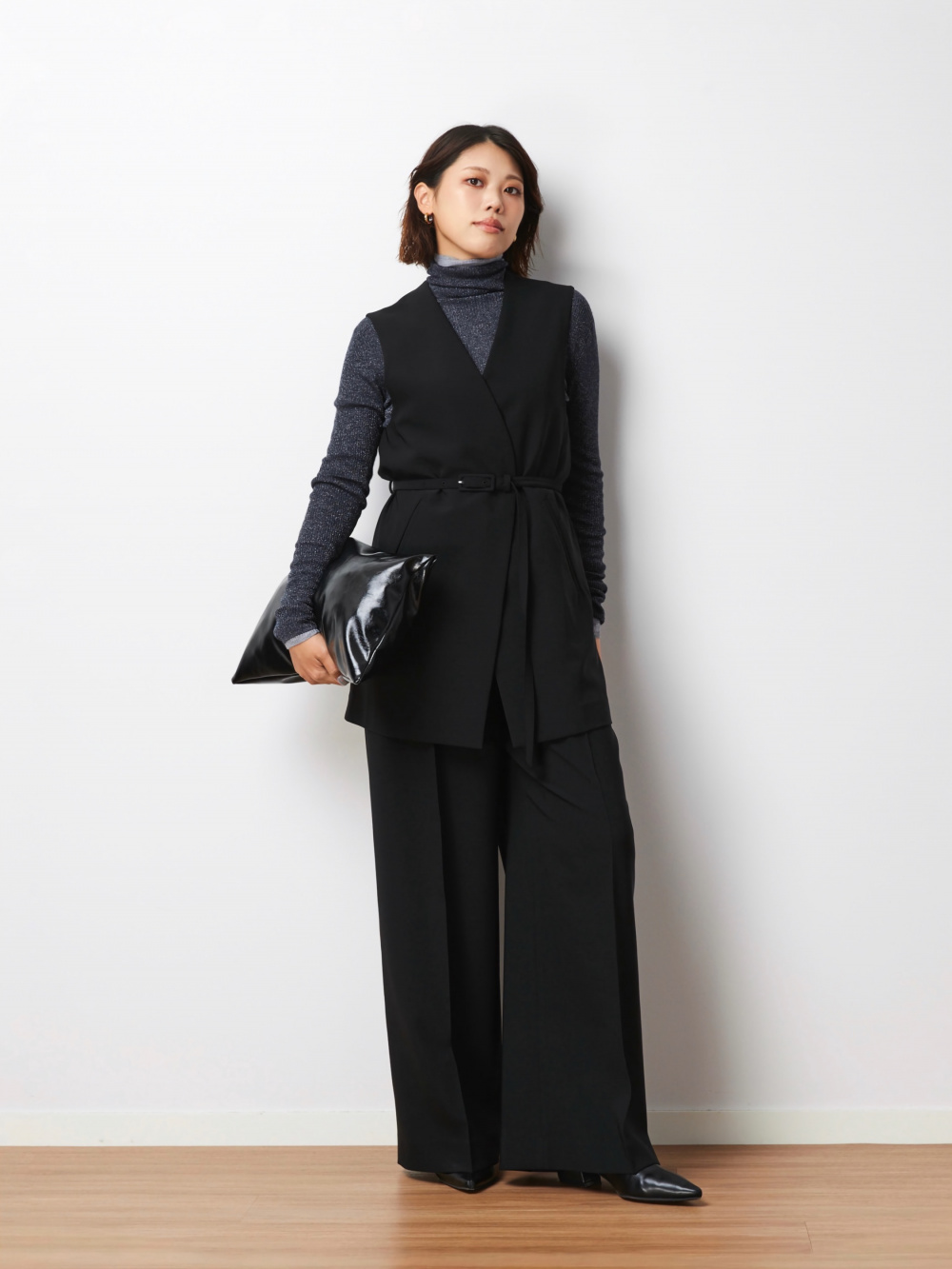 ストレッチツイルベルテッドジレ、ストレッチツイル2タックワイドフル