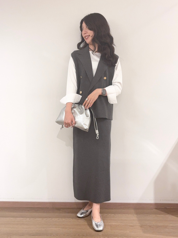 レーヨンブレンドテーラードニットベスト、レーヨンブレンドナロー