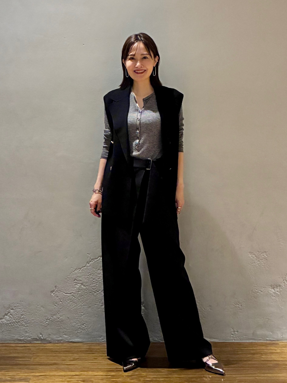 レーヨンブレンドテーラードニットベスト、レーヨンブレンド