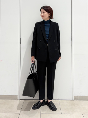 プラステ　トリアセブレンドダブルジャケット　紺　ネイビー　ウォッシュブル　現行 PLST(プラステ)公式 | トリアセブレンドダブルジャケット