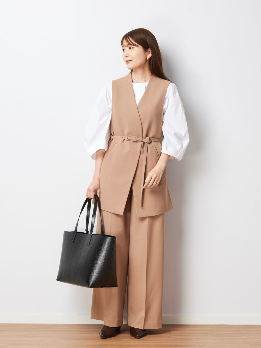 ストレッチツイルベルテッドジレ、ストレッチツイル2タックワイドフル