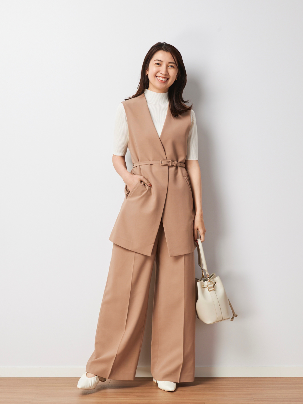 ストレッチツイルベルテッドジレ、ストレッチツイル2タック