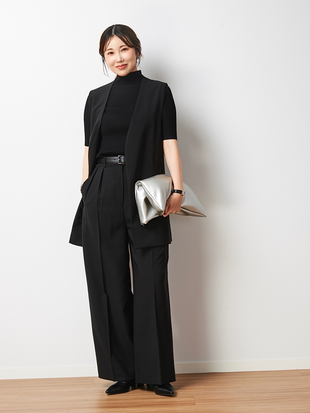 ストレッチツイルベルテッドジレ、ストレッチツイル2タックワイドフル