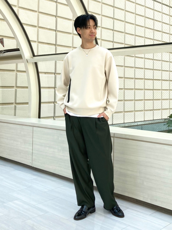 レーヨンブレンドワイドパンツ（メンズ）の着用コーディネート