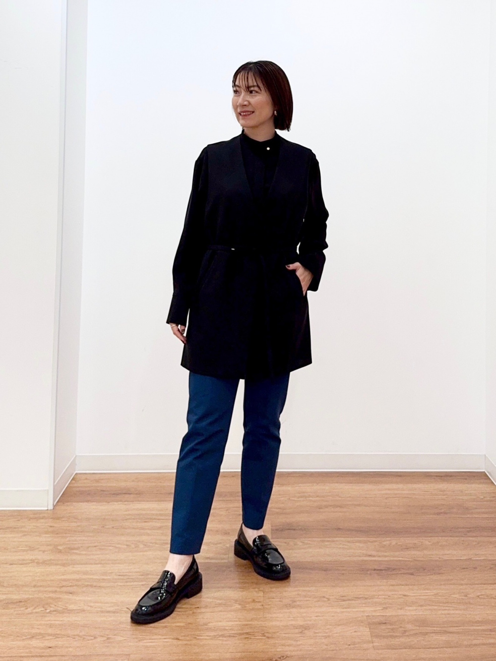 ストレッチツイルベルテッドジレ」の着用コーディネート| プラステ