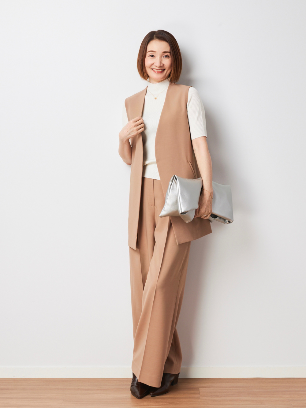 PLST ストレッチツイルベルテッドジレ　M PLST(プラステ)公式 | ストレッチツイルベルテッドジレ