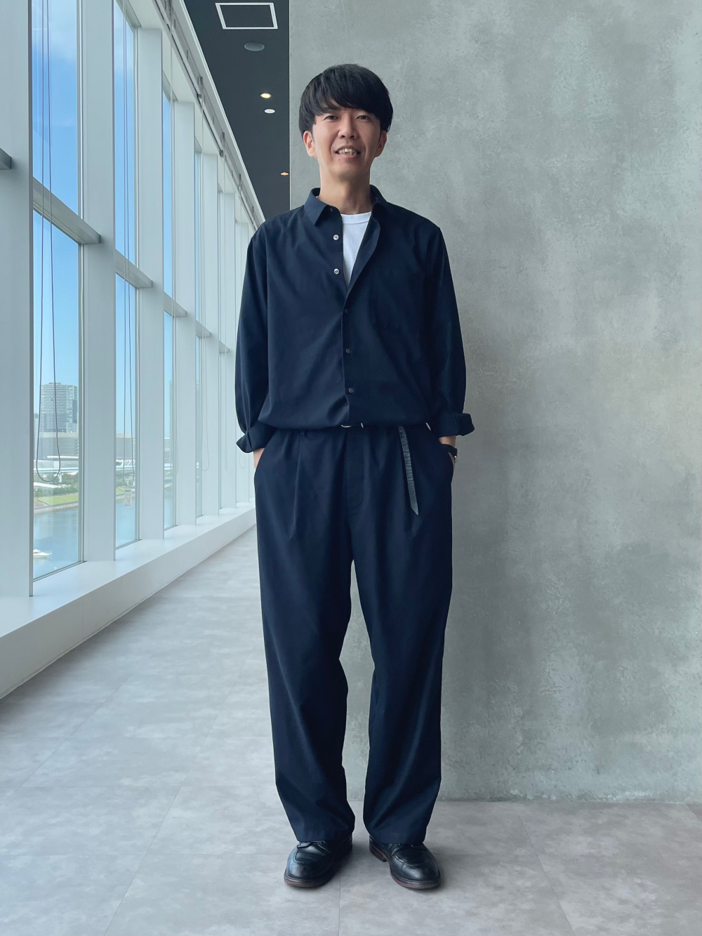 テックストレッチダブルブレストジャケット、レーヨンブレンド