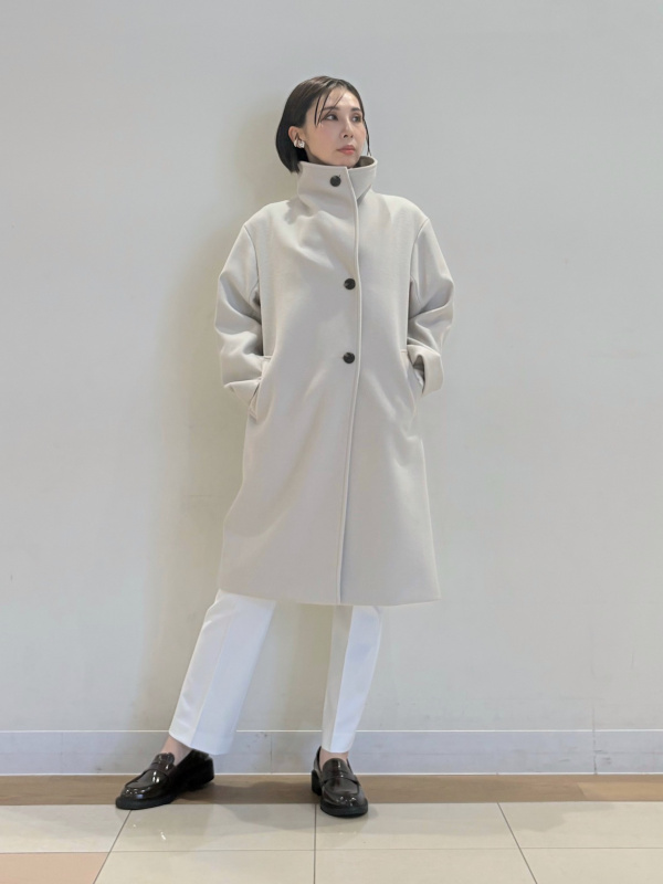 現行品完売！美品PLSTウールモッサ2WAYスタンドカラーコート ベージュ PLST(プラステ)公式 | ウールモッサ2WAYスタンドカラーコート