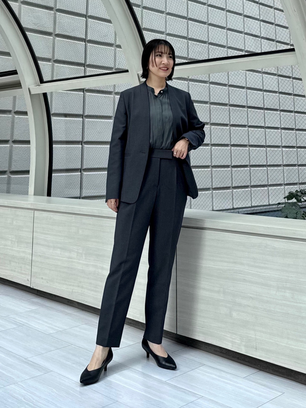 PLST ウォームリザーブカラーレスジャケット　パンツ　黒　セットアップ PLST(プラステ)公式 | ウォームリザーブカラーレスジャケット