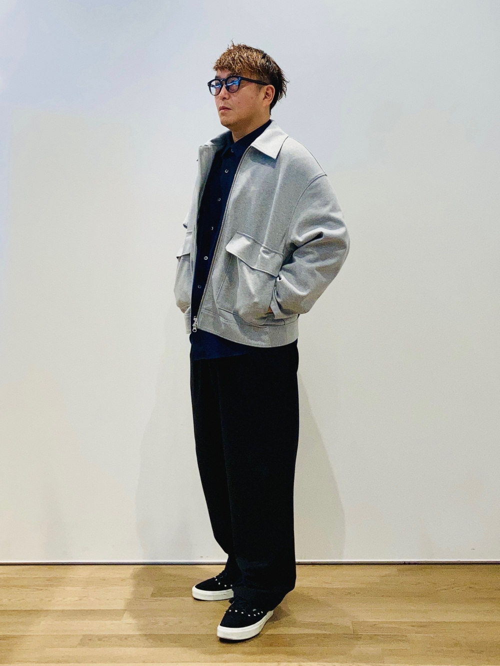 テックストレッチダブルブレストジャケット、レーヨンブレンド