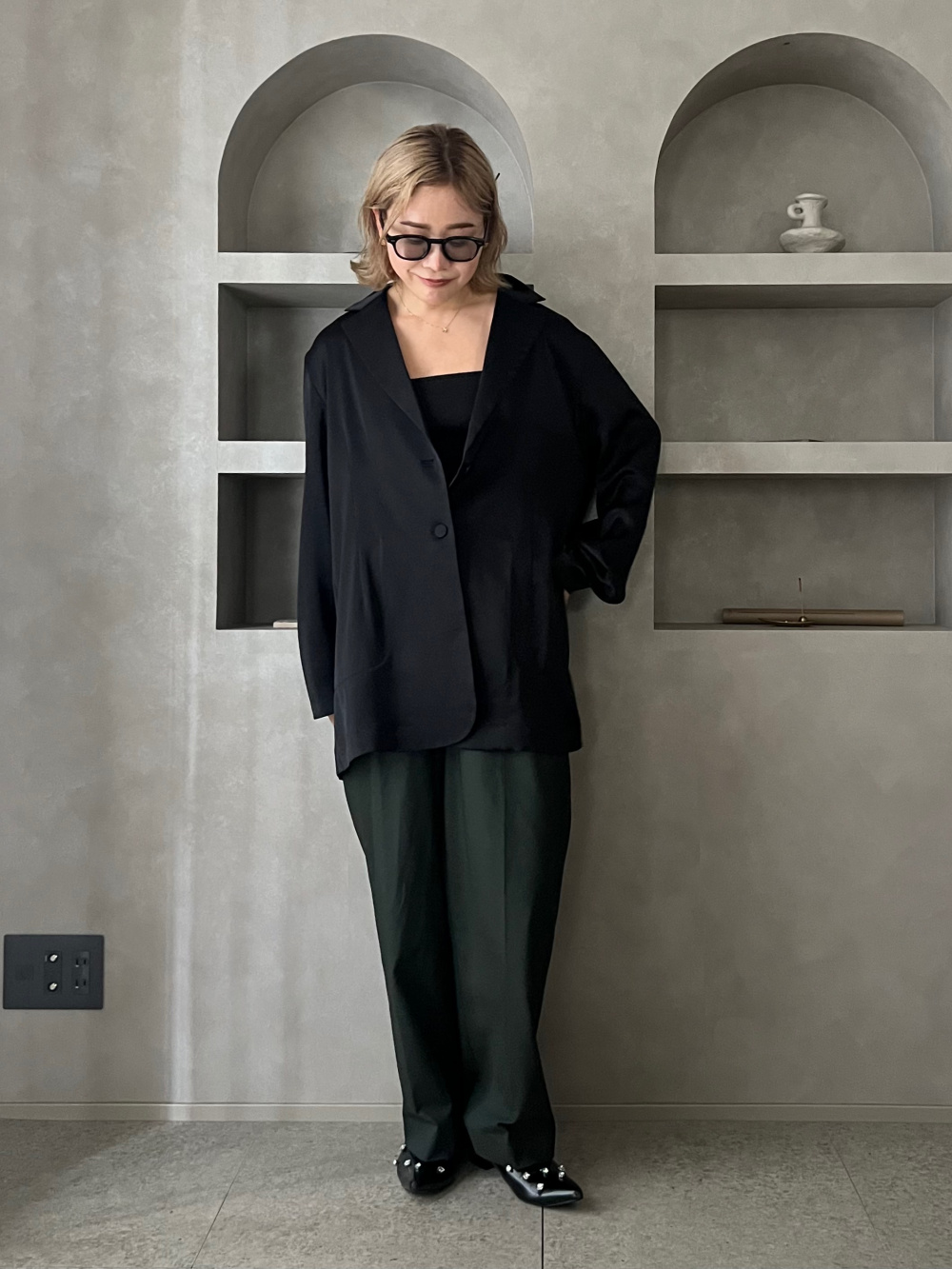 PLST プラステ トリアセサテンシャツジャケット PLST(プラステ)公式 | トリアセサテンシャツジャケット