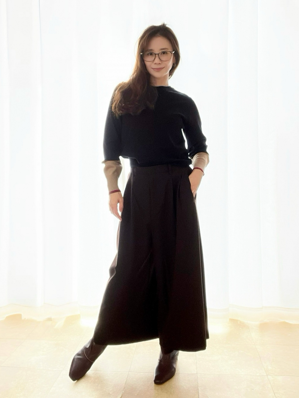 ウールブレンドスタンダードシャツ　ウールシャツ　グレージュ　秋冬コーデ ウールブレンドスタンダードシャツ ウールシャツ グレージュ