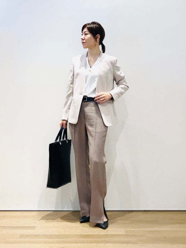 美品♡PLST プラステ ノーカラー ワイドパンツスーツ セレモニー L