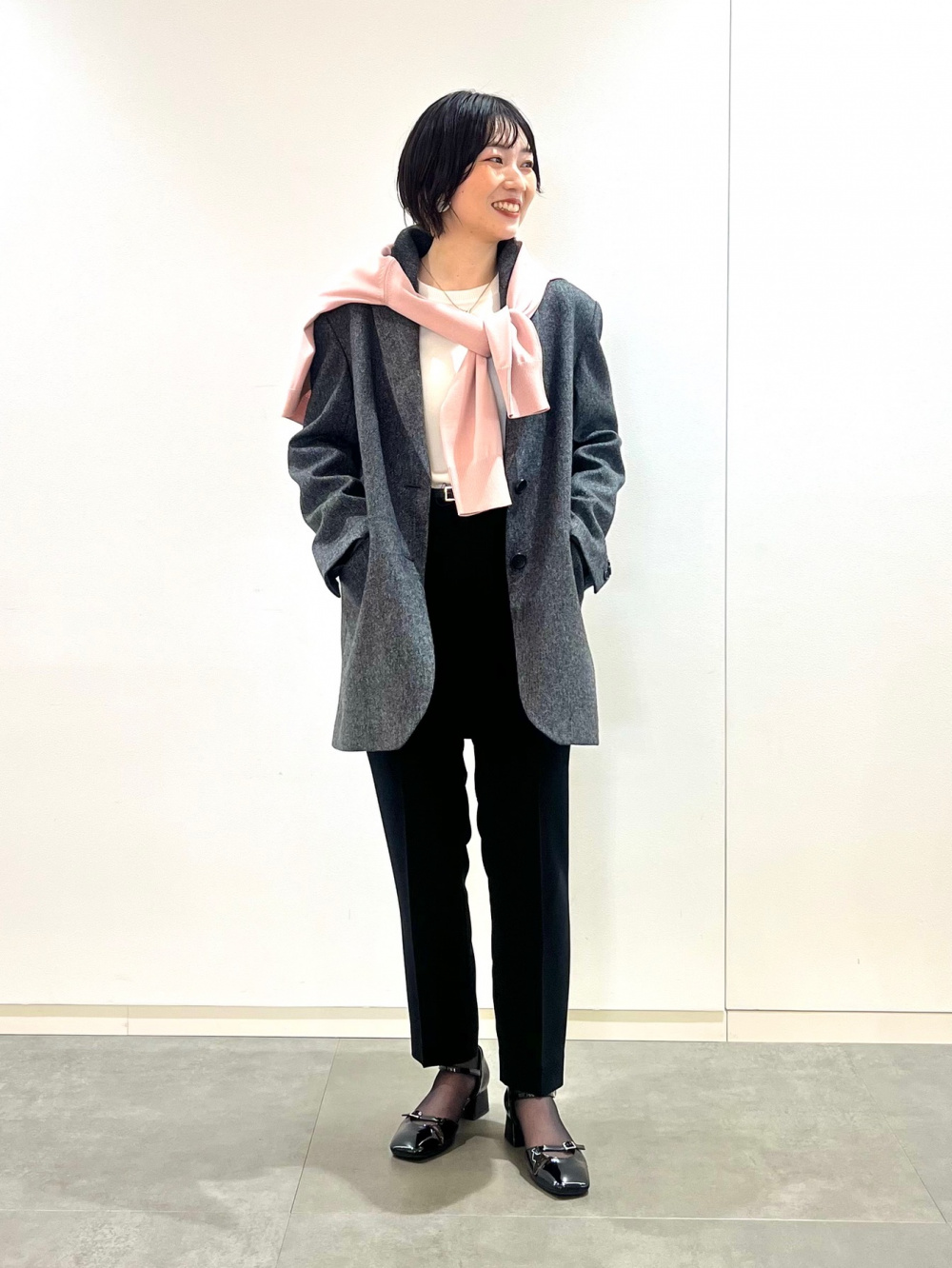 トリアセブレンドカラーレスジャケット、トリアセブレンドテーパード