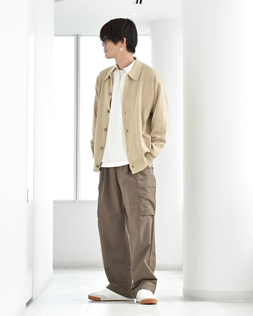 テックストレッチダブルブレストジャケット、ウォッシャブルニットT