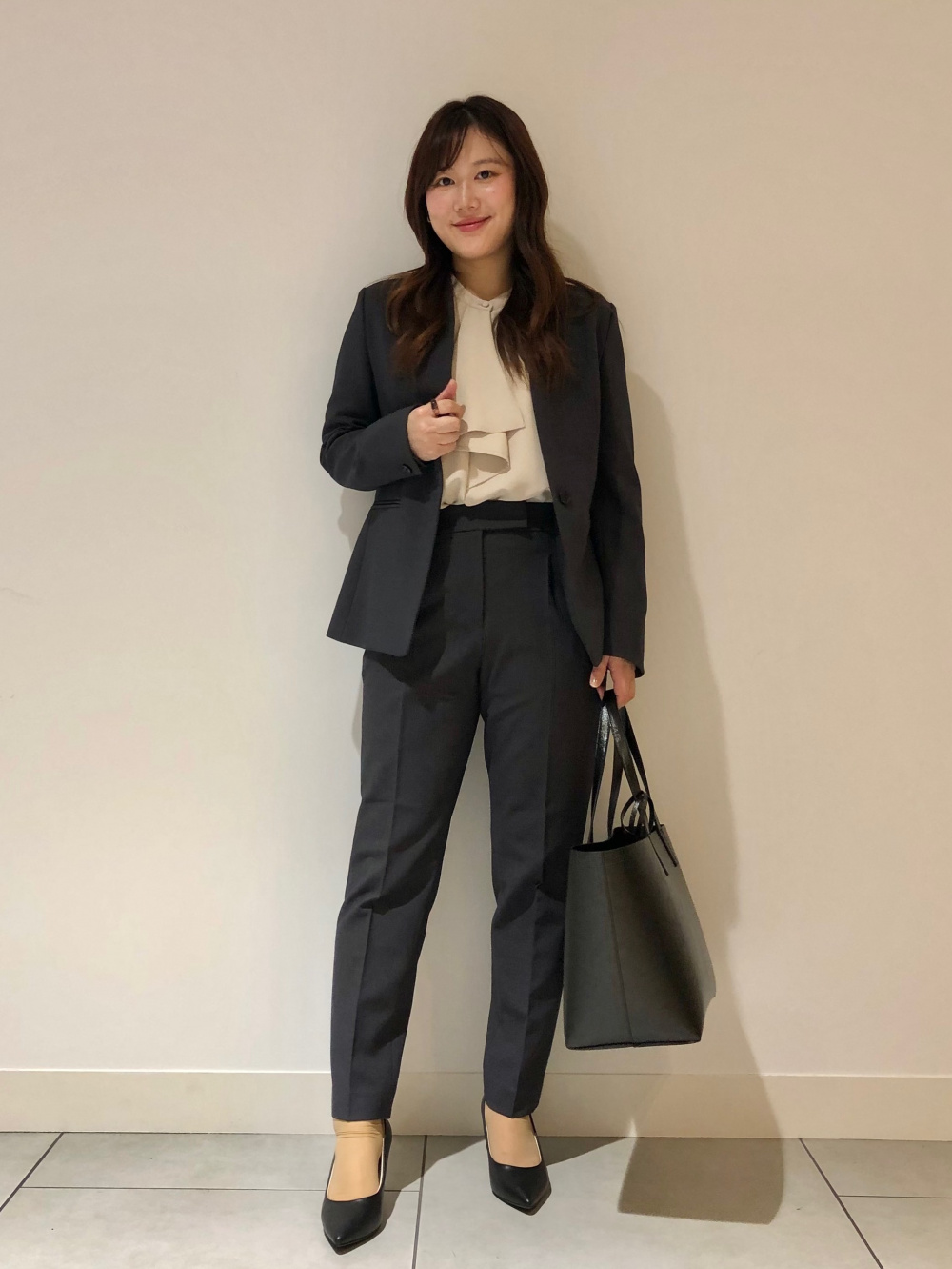 トリアセブレンドダブルジャケット、トリアセブレンドテーパードパンツ