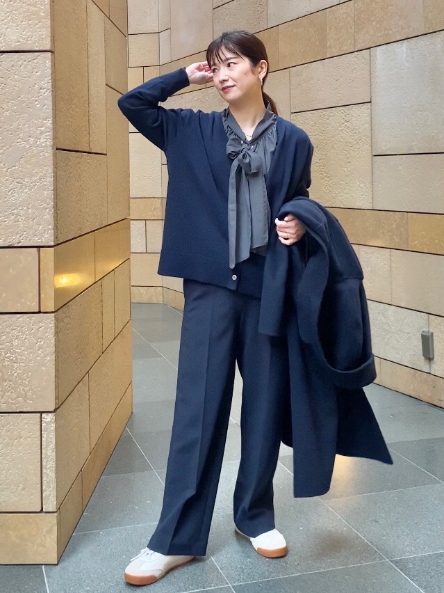 ウォームリザーブペプラムジャケット、トリアセブレンドストレート