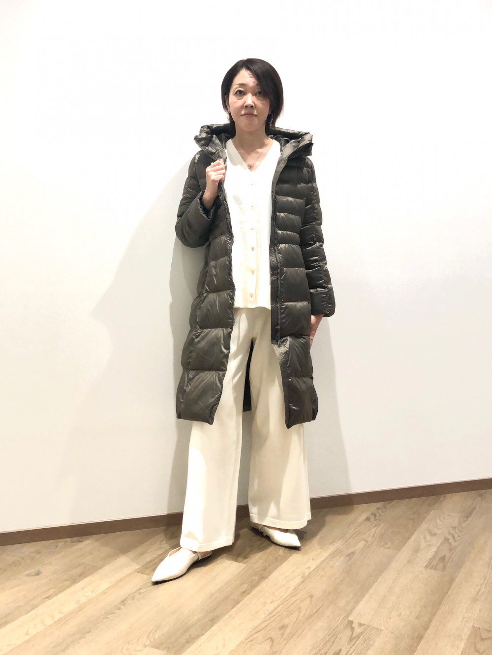 リモンタドローストリングフーデッドミドルパーカ、スティックジーンズ