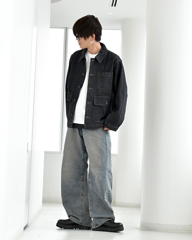 テックストレッチダブルブレストジャケット、ウォッシャブルニットT