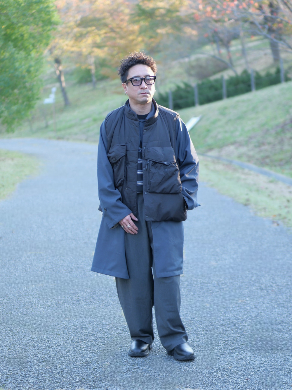 テックストレッチダブルブレストジャケット、ウォッシャブルニットT