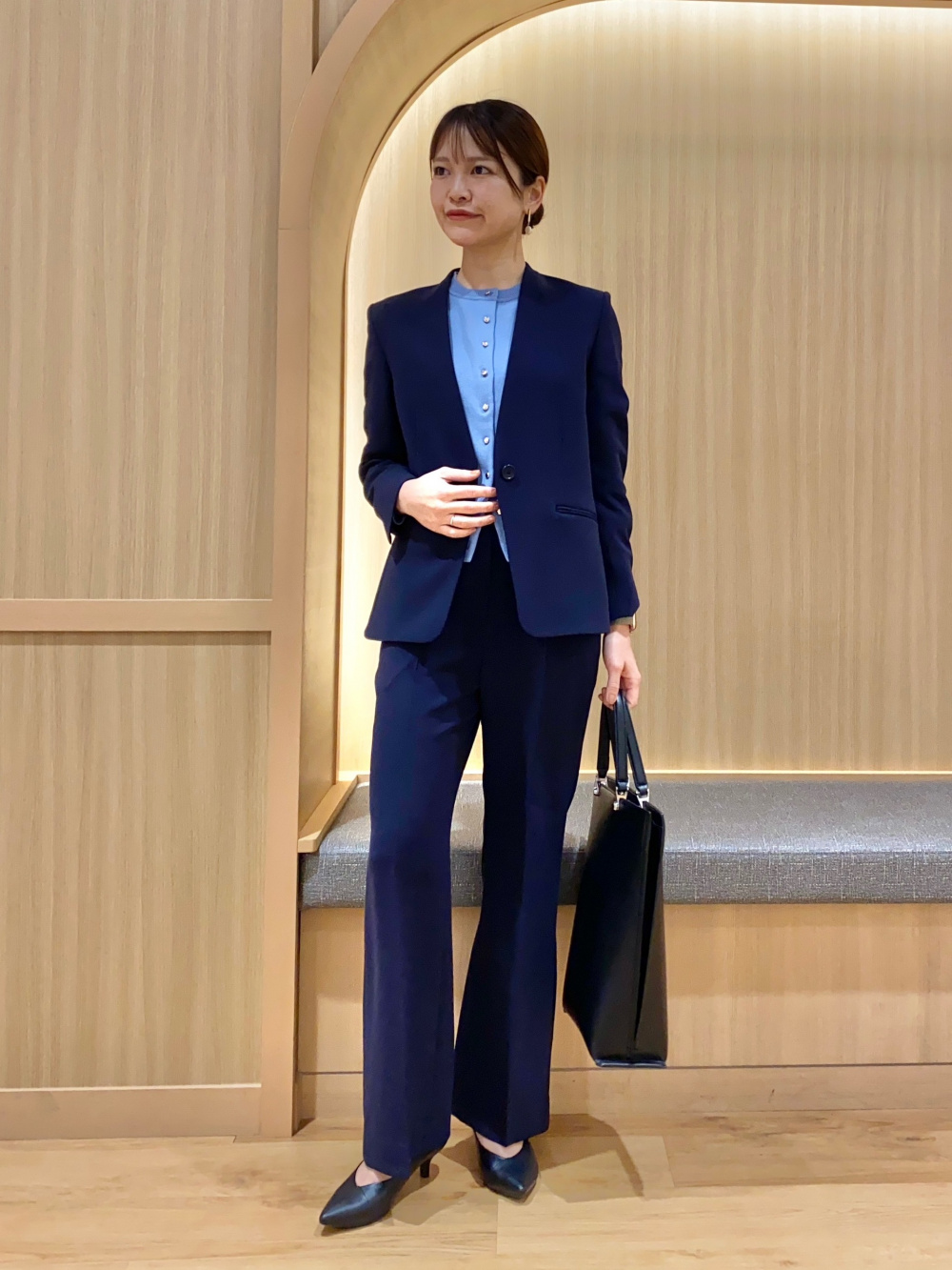 ネイビー×ブルーコーデ