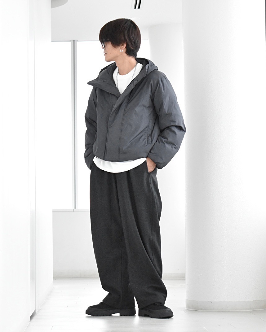 テックストレッチダブルブレストジャケット、ウォッシャブルニットT