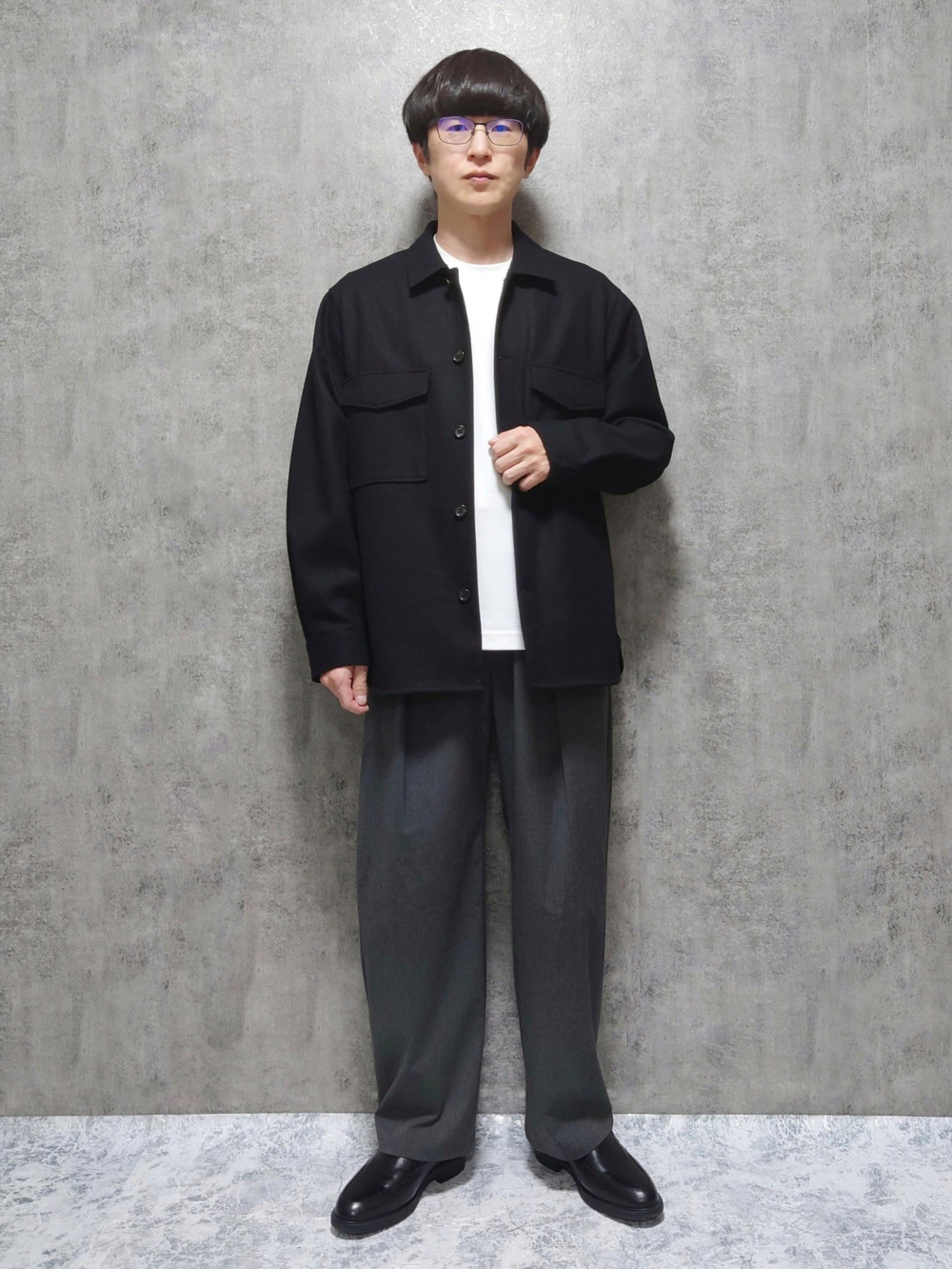 プレシャスニットメルトンシャツブルゾン」の着用コーディネート| プラステ