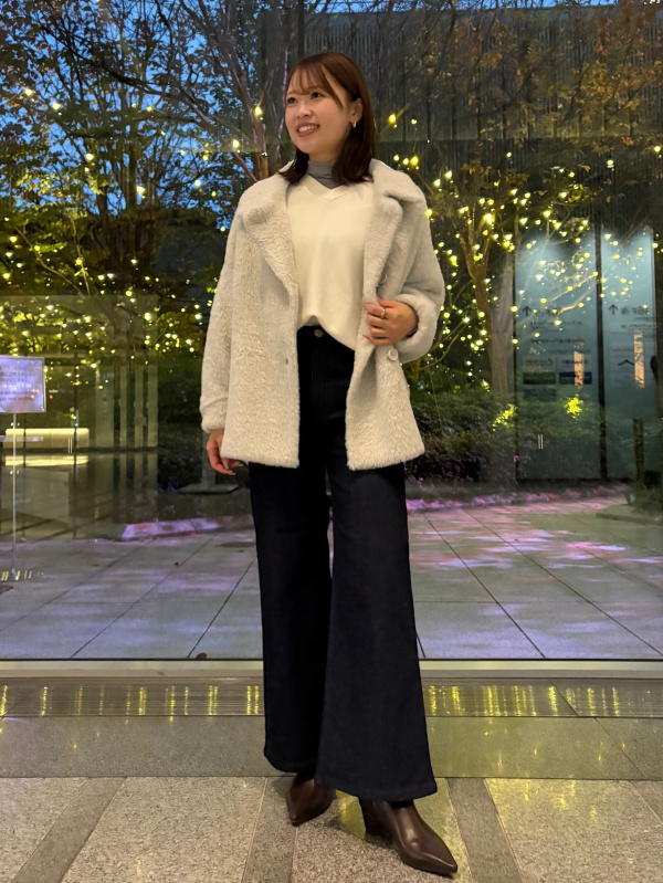 フェザーヤーンニットコート（レディース）の着用コーディネート一覧