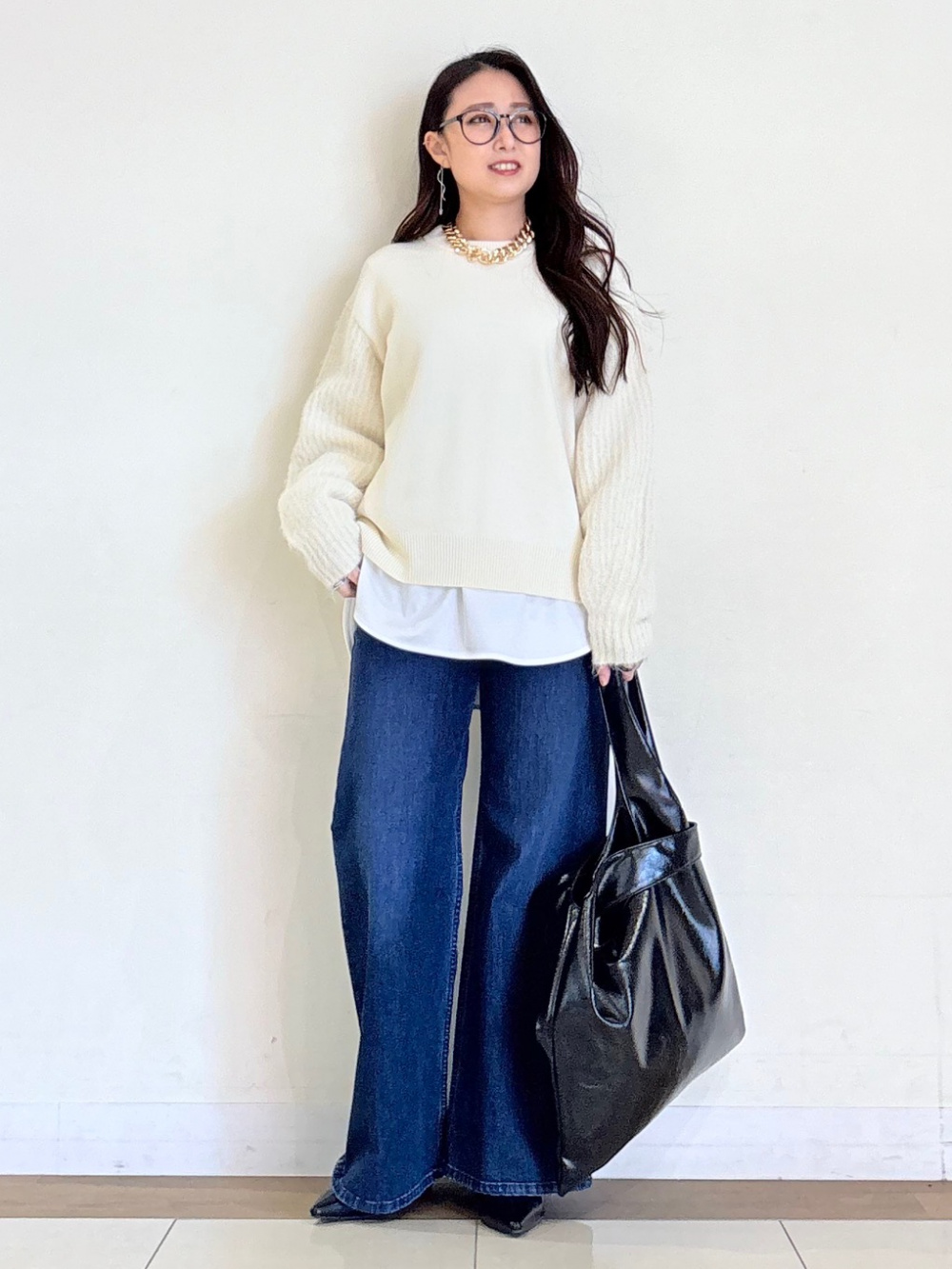 フェザーヤーンニットコート、ホールガーメント®リブニットワンピース