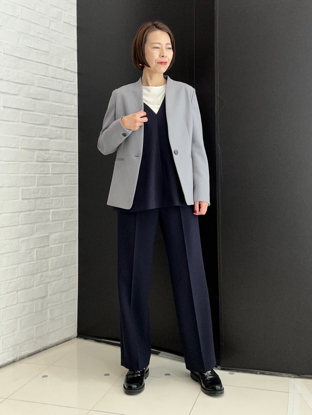 ウォームリザーブカラーレスジャケット、ウォームリザーブカシミヤ