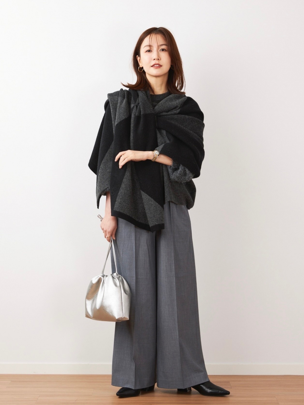 ストレッチツイルベルテッドジレ、ストレッチツイル2タックワイドフル