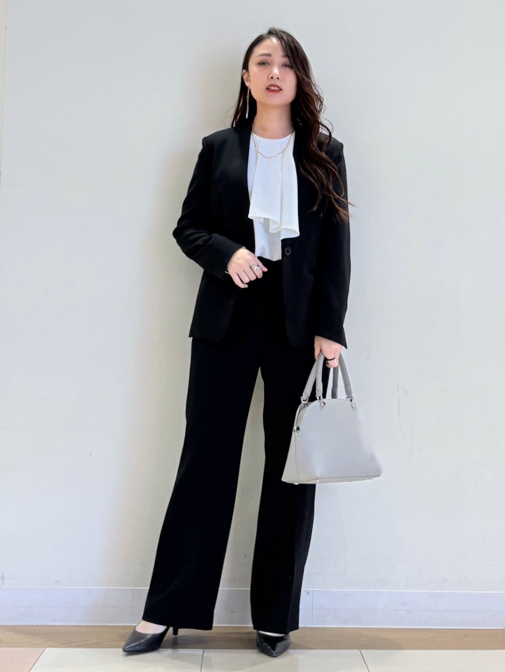 トリアセブレンドカラーレスジャケット、トリアセブレンドテーパード