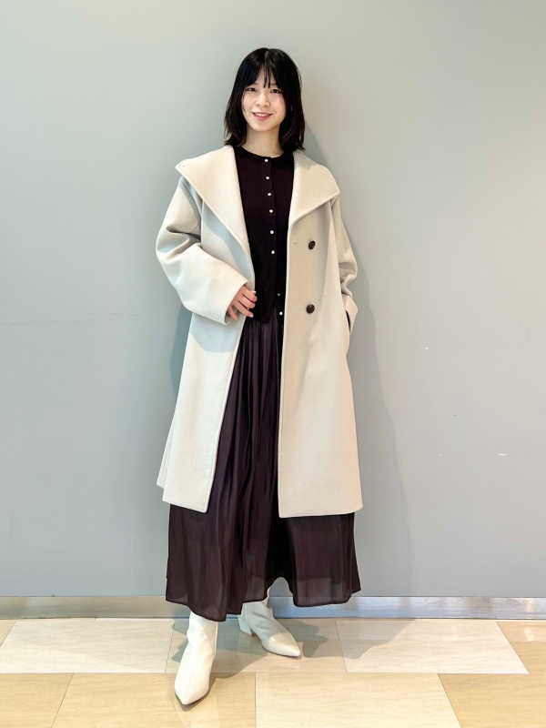 現行品完売！美品PLSTウールモッサ2WAYスタンドカラーコート ベージュ 現行品完売！美品PLSTウールモッサ2WAYスタンドカラーコート ベージュ