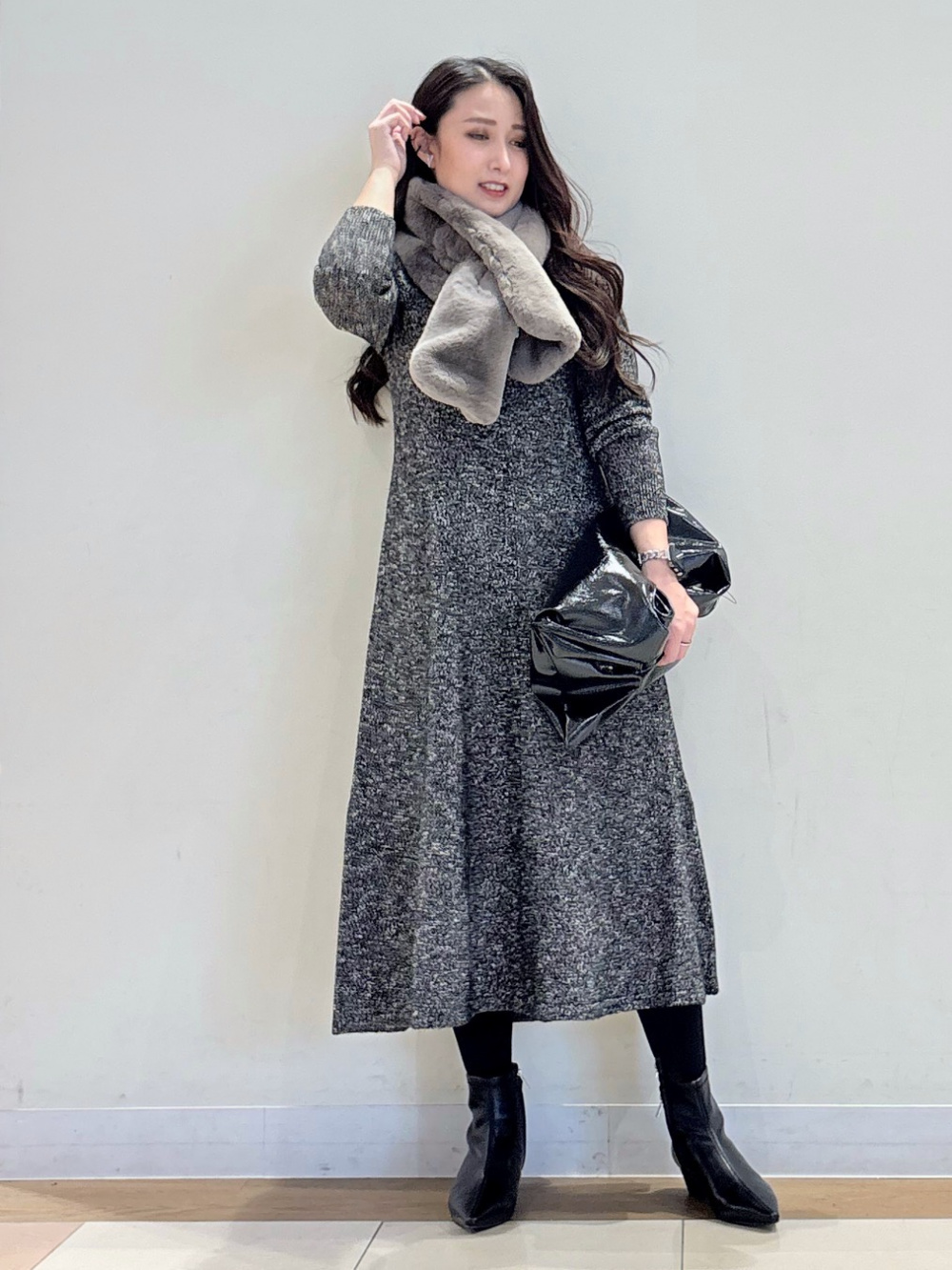 ウールブレンドオーバーサイズテーラードジャケット、ワイドパンツ